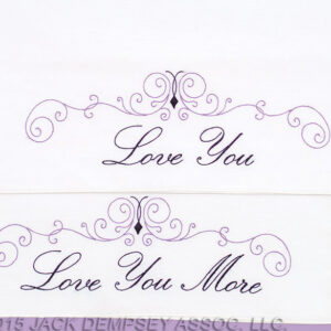 Preprinted Stamped Embroidery, Pillowcases Stitching I LOVE YOU Fabric Wedding Gift NEW