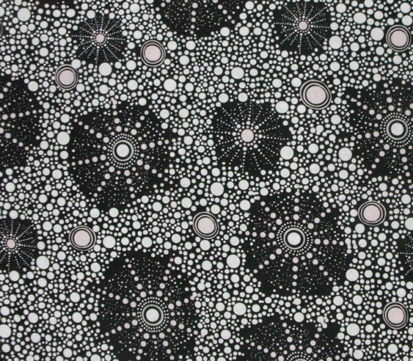 Patchwork Quilting Sewing Fabric ABORIGINAL SEVEN SISTERS BLACK Material Cotton 50x55cm FQ New