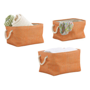French Country Modern Inspired Seagrass Styled STORAGE BINS WATERMELON SET 3 New