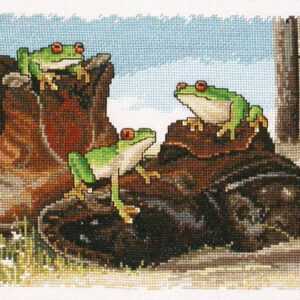 Country Threads Cross Stitch Counted X Stitch Pattern FROGS IN BOOTS New