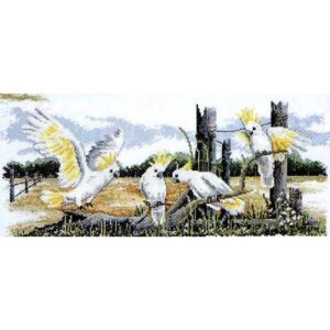 Country Threads Cross Stitch Counted X Stitch Pattern WHITE COCKATOOS New