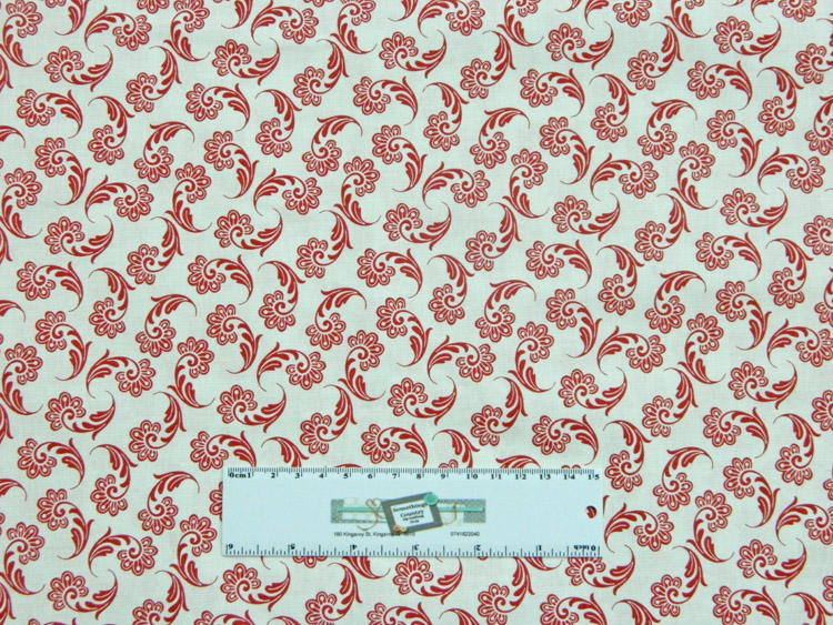 Quilting Patchwork Sewing Fabric RED and WHITE XMAS FLOWERS 50x55cm FQ New 