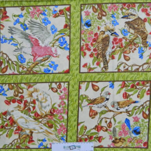 Quilting Patchwork Sewing Fabric Panel FOREST SECRETS BIRDS 60x110cm NEW 