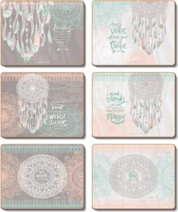 Country Kitchen CATCHING DREAMS Cork Backed Placemats or Coasters Set 6 NEW Cinnamon