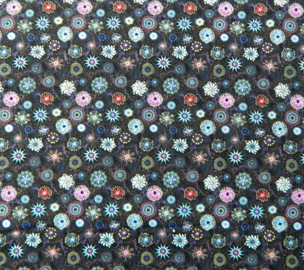 Patchwork Quilting Fabric GOANNA WALK STARBURST PINK/BLUE Aboriginal FQ 50X55cm NEW