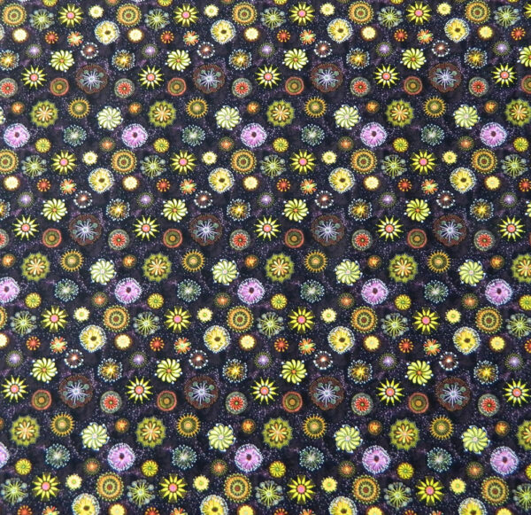 Patchwork Quilting Fabric GOANNA WALK STARBURST PINK/GREEN Aboriginal FQ 50X55cm NEW