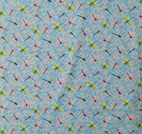 Patchwork Quilting Fabric DRAGONFLY BLUE DRAGONFLIES FQ 50X55cm NEW Material