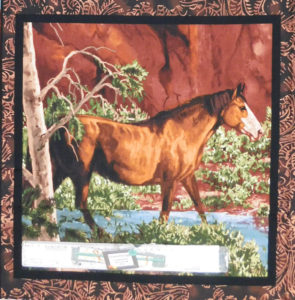 Patchwork Quilting Sewing Fabric RIVERS EDGE HORSES WESTERN 3 Panel 45x45cm New