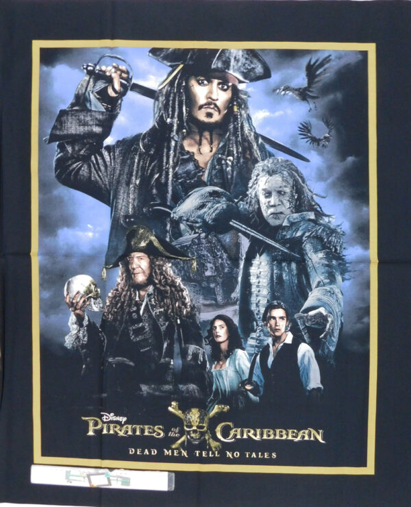 Patchwork Quilting Sewing Fabric JOHNNY DEPP PIRATES OF CARIBBEAN Panel ...