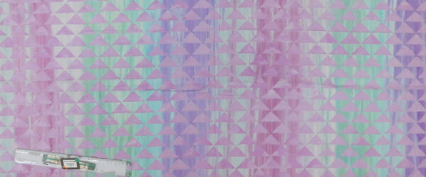 Patchwork Quilting Sewing Fabric TRIANGLES PURPLE PINK GREENS Material 50x55cmFQ New