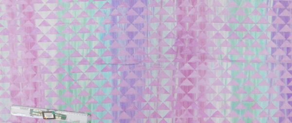 Patchwork Quilting Sewing Fabric TRIANGLES PURPLE PINK GREENS Material 50x55cmFQ New