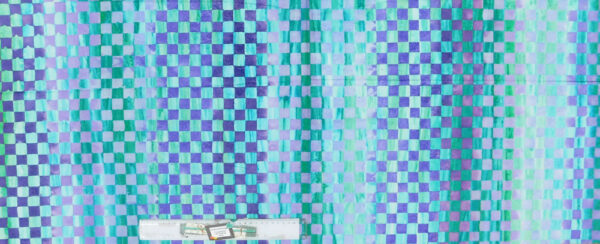 Patchwork Quilting Sewing Fabric CHECKERED BLUE GREEN PURPLE Material 50x55cmFQ New