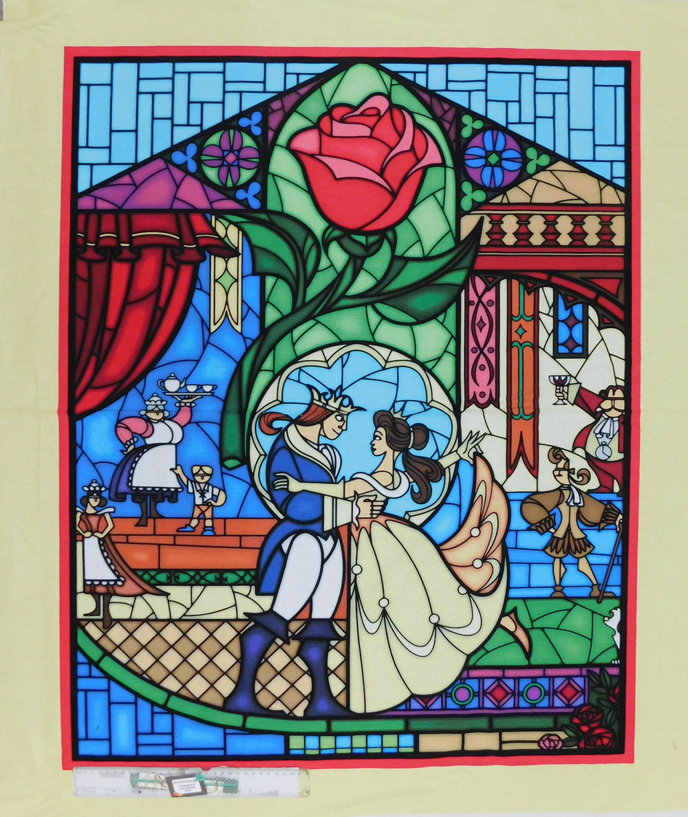 Beauty and the beast Fabric Quilting SewingCraft Panel 