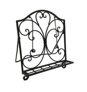 French Country Vintage Inspired Wrought Iron Folding BLACK RECIPE BOOK STAND New