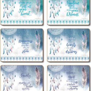 Country Kitchen FEATHERS & DREAMS Cork Backed Placemats or Coasters Set 6 NEW Cinnamon