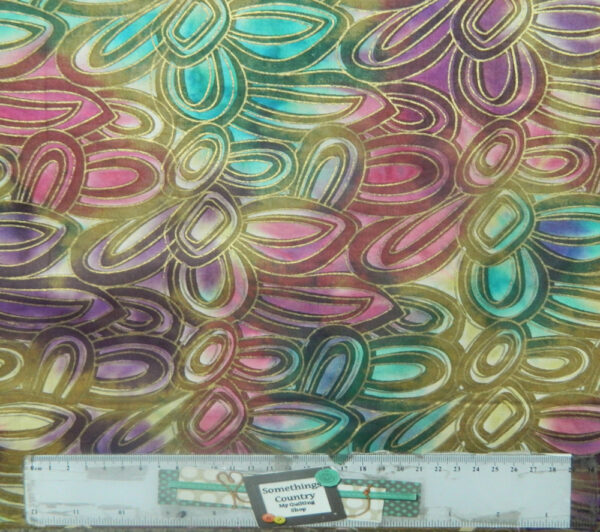 Patchwork Quilting Sewing Fabric PINK PURPLE SHELL METALLIC BATIKS 50x55cm FQ New