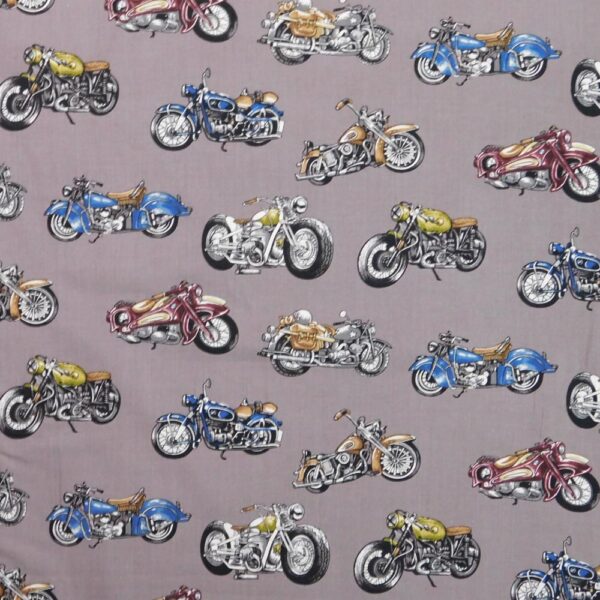 Patchwork Quilting Sewing Fabric CLASSIC MOTORBIKES Material 50x55cm FQ New