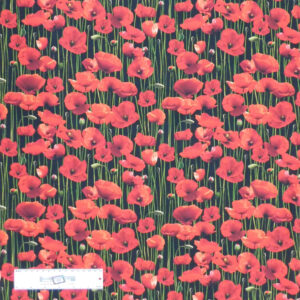 Patchwork Quilting Sewing Fabric ANZAC POPPYS Allover 50x55cm FQ New