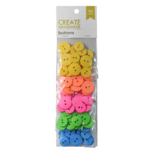 Create Handmade Sewing 90 Assort Colours Buttons Brights