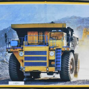 Patchwork Quilting Sewing Fabric MINING HAULAGE TRUCK Panel 90x110cm New