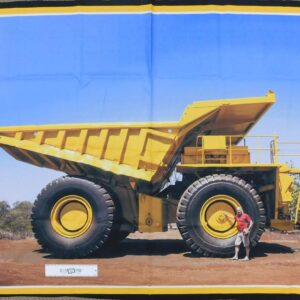 Patchwork Quilting Sewing Fabric MINING DUMP TRUCK Panel 90x110cm New