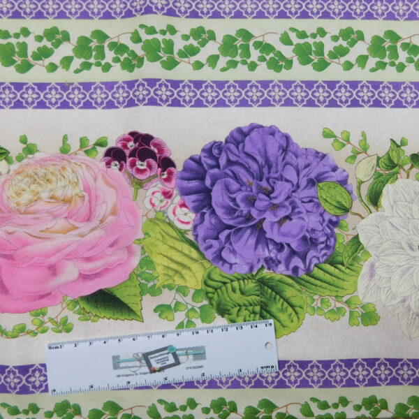 Patchwork Quilting Sewing Fabric FLOWER SHOW BORDER 50x55cm FQ New
