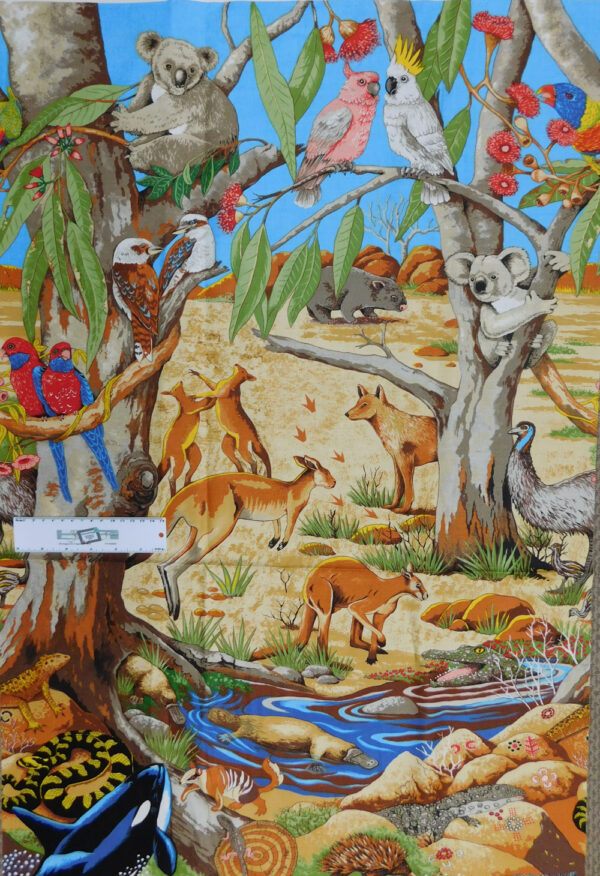 Patchwork Quilting Sewing Fabric AUSSIE ANIMALS Panel 60x110cm New