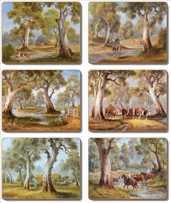 Country Kitchen REDGUM COUNTRY Cork Backed Placemats or Coasters Set 6 NEW Cinnamon