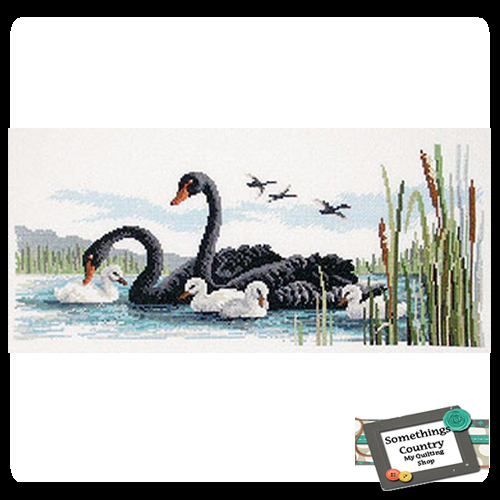 Country Threads Cross Stitch Counted X Stitch Pattern Graph BLACK SWANS New (CT)