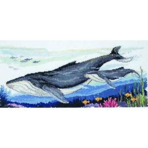 Country Threads Cross Stitch Counted X Stitch Pattern Graph HUMPBACK WHALES New (CT)