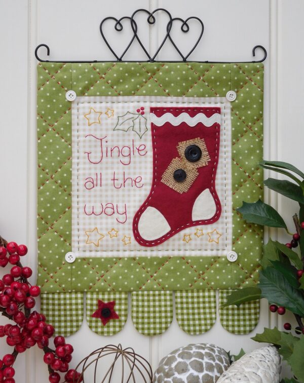 Quilting Sewing Wall Hanging Pattern JINGLE ALL THE WAY Sally Giblin Rivendale Collection NEW