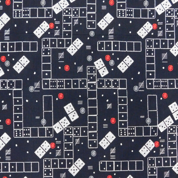 Patchwork Quilting Sewing Fabric Domino Black 50x55cm FQ New Material
