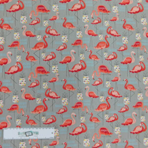 Patchwork Quilting Sewing Fabric Pink Flamingo 50x55cm FQ New Cotton Material