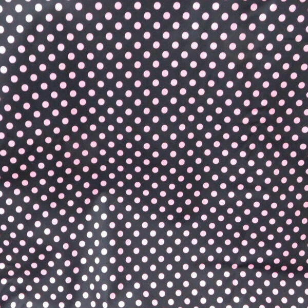 Patchwork Quilting Sewing Fabric Black with Pink Glitter Spots 50x55cm FQ New