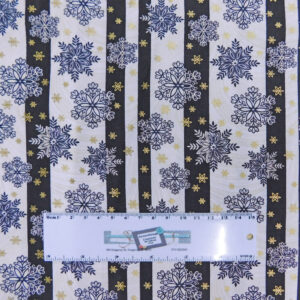 Patchwork Quilting Sewing Fabric Black & White Snowflakes 50x55cm FQ New