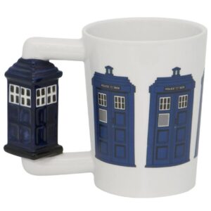 French Country Kitchen Coffee Mugs Novelty Dr Who Police Box Handle New