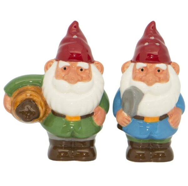 French Country Collectable Novelty Garden Gnomes Salt and Pepper Set New