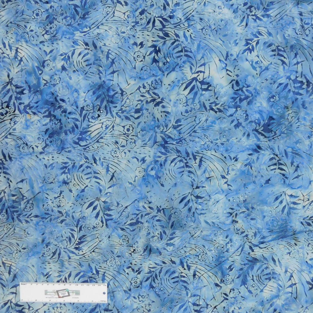 Patchwork Quilting Sewing Fabric AZURE BLUE White Flowers FQ 50x55cm New Mate... 
