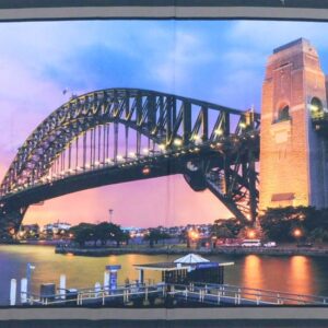 Patchwork Quilting Sewing Fabric Sydney Harbour Bridge Aussie Panel 60x110cm New