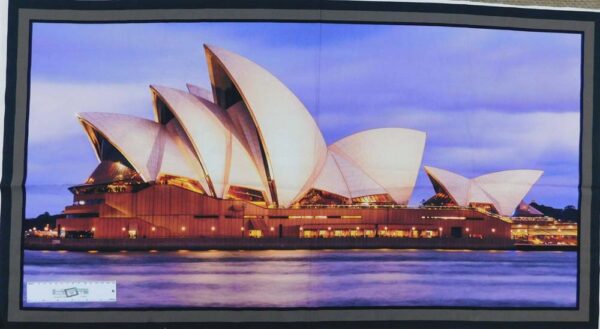 Patchwork Quilting Sewing Fabric Sydney Opera House Aussie Panel 60x110cm New