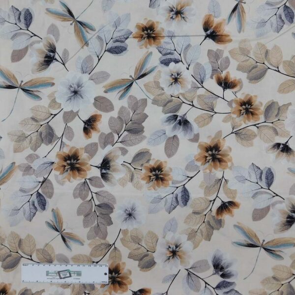 Patchwork Quilting Sewing Fabric Cream Tree Leaves 50x55cm FQ New Material