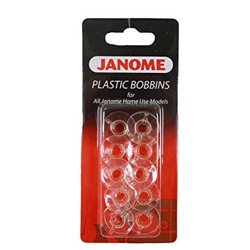 Sewing Machine Genuine JANOME Clear Set of 10 Bobbins NEW Freepost