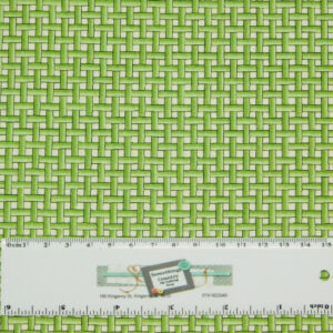 Patchwork Quilting Sewing Fabric GREEN BASKET WEAVE CHECK 50x55cm FQ New