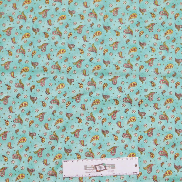 Patchwork Quilting Sewing Fabric ROAM SWEET HOME BLUE PAISLEY 50x55cm FQ New