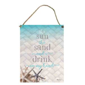 French Country Wall Art ISLAND ESCAPE SUN SAND DRINK Tin Sign New