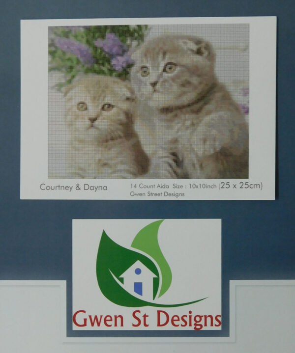 Cross Stitch Pattern COURTNEY and DAYNA Kittens New X Stitch Gwen Street Designs New