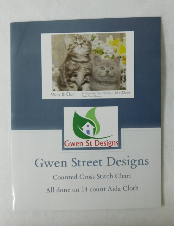 Cross Stitch Pattern MOLLY and CLAIR Kittens New X Stitch Gwen St Designs New