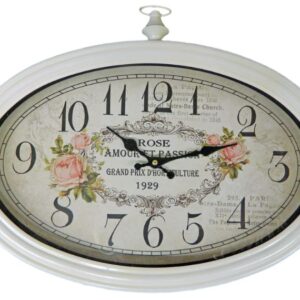 Clocks Country Vintage Inspired Wall ROSE AMOUR ET PASSION Hanging Clock New