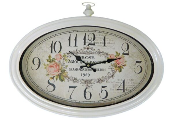 Clocks Country Vintage Inspired Wall ROSE AMOUR ET PASSION Hanging Clock New
