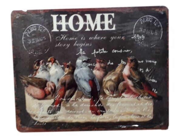 Country Tin Sign Vintage Inspired Wall Art HOME IS WHERE STORY BEGINS Retro Plaque New
